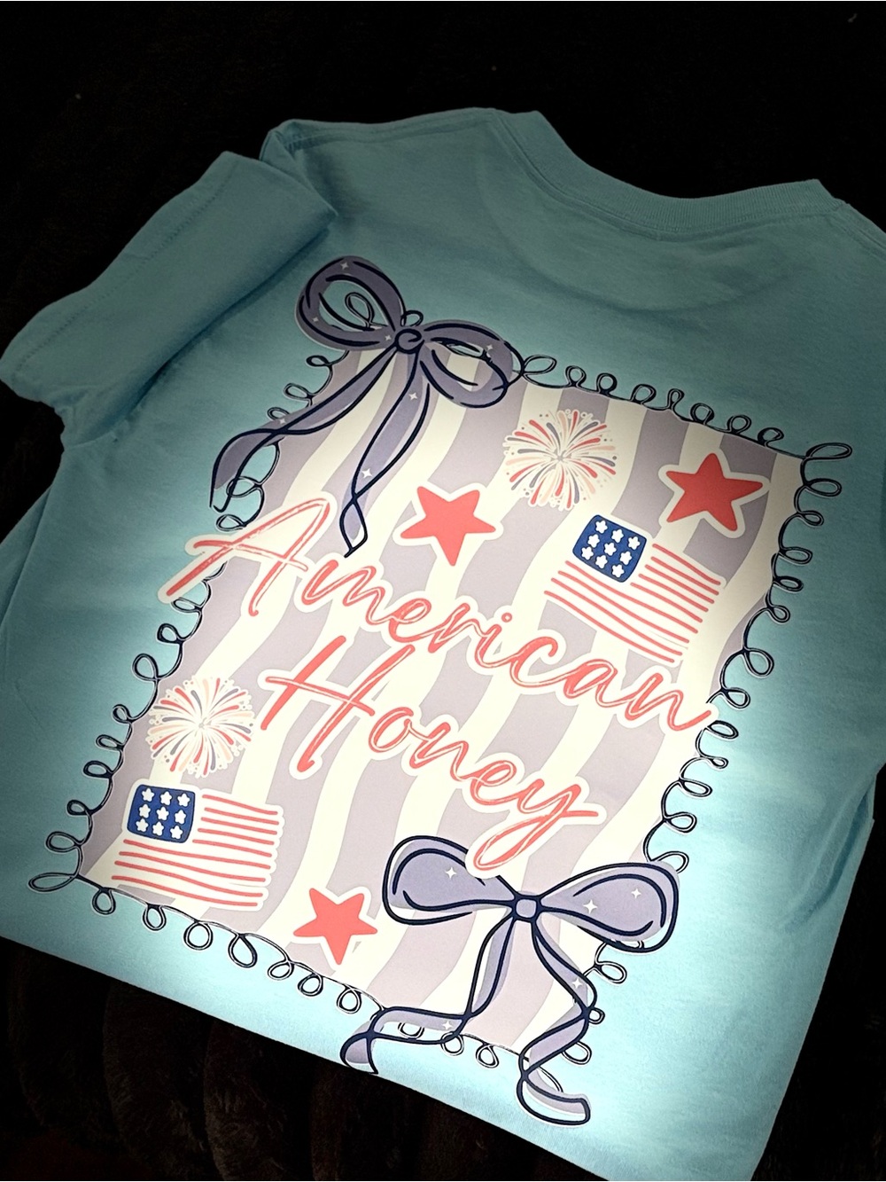 American Honey Graphic Tee - Light Blue